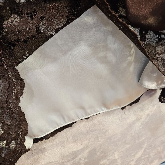 Coldwater creek dress womens12 black lace overlay blue satin lining feminine - Picture 11 of 15